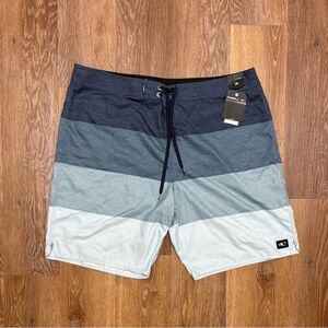 O'Neill Men's Blue Gradient Stripe Swim Trunks